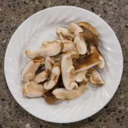 Soy-Glazed Chicken Wing Recipe - sliced shiitake mushrooms