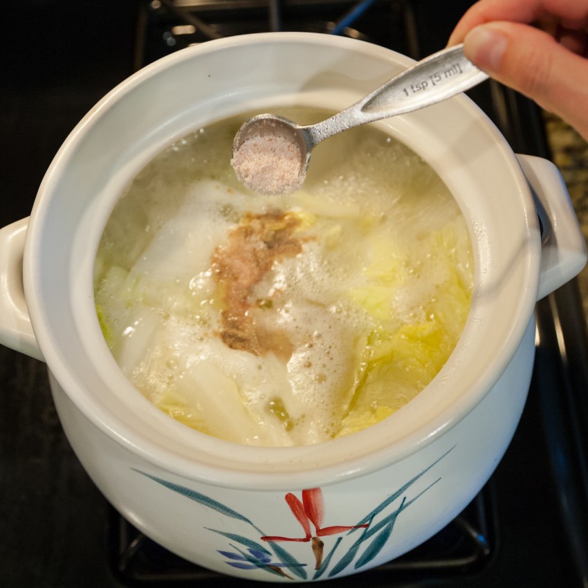 Napa Cabbage Tofu Soup/Stew - Preparation