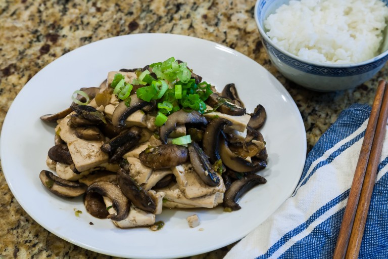 Mushroom Tofu Stir Fry - Completed Dish
