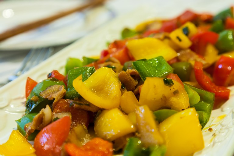 Bell Peppers and Bacon Stir Fry - Completed Dish