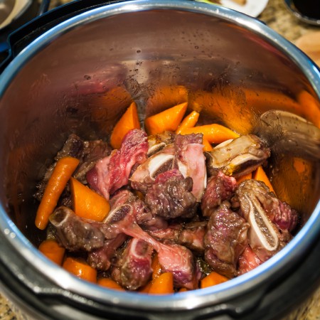 Instant Pot Braised Beef with Carrots - Saute
