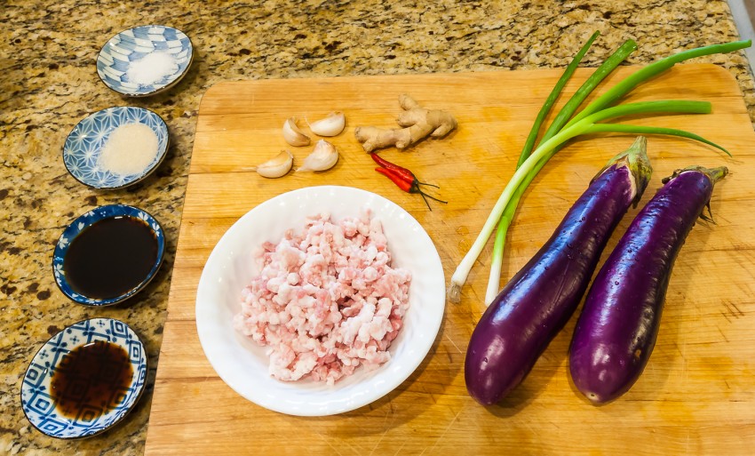 Spicy Garlic Eggplant - Ingredients