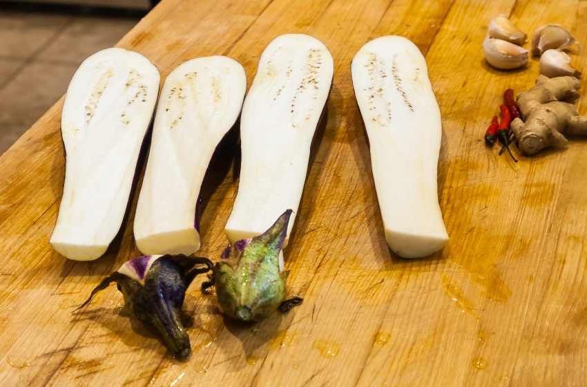 Spicy Garlic Eggplant - Sliced Eggplants