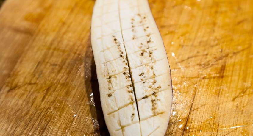 Spicy Garlic Eggplant - Sliced Eggplants