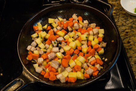 Stir Fried Diced Meat and Three Vegetables - Preparation