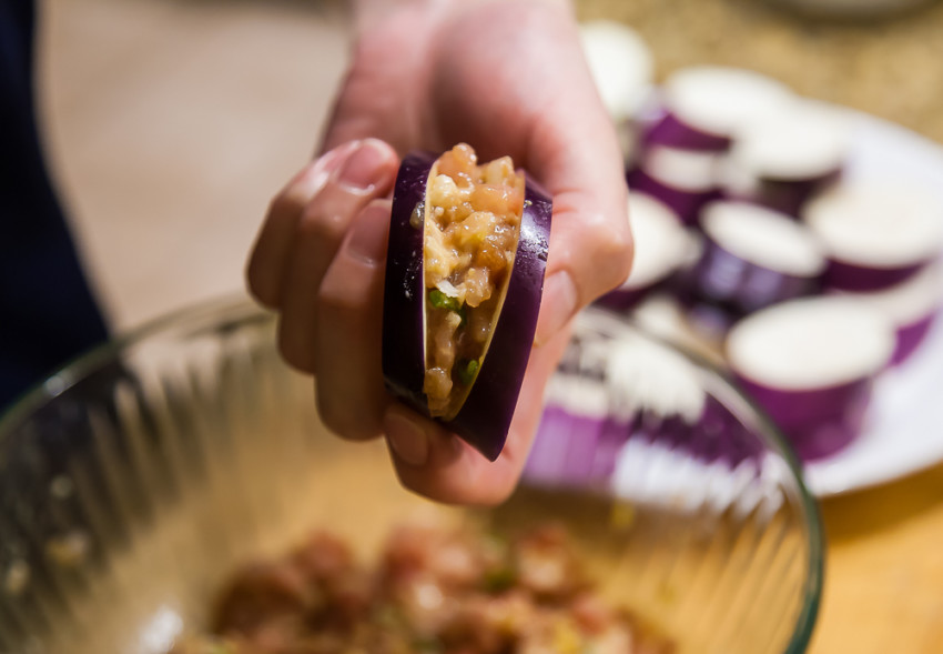 Fired Eggplant Sandwiches - Preparation