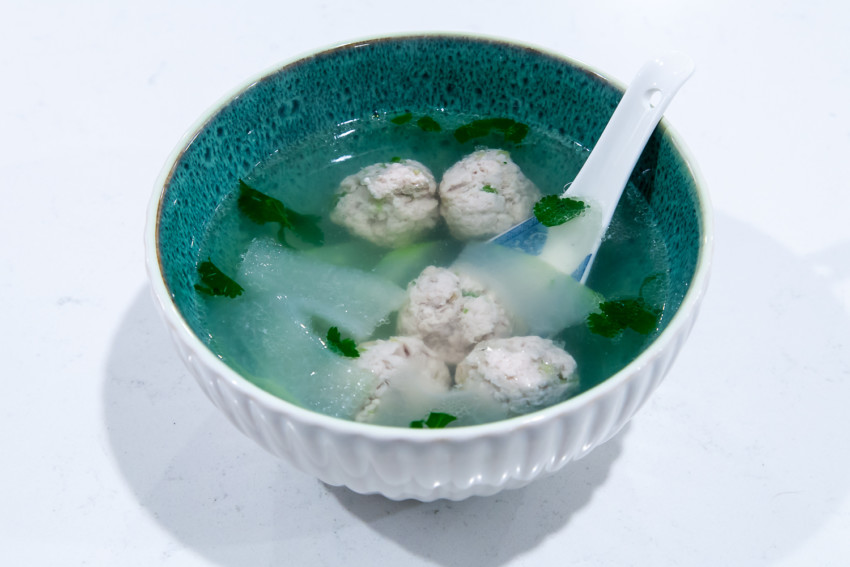 Winter Melon Meatball Soup - Completed Dish