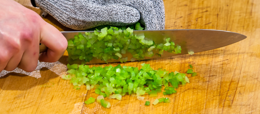 Shanghai Wontons - Chopping Chinese Celery
