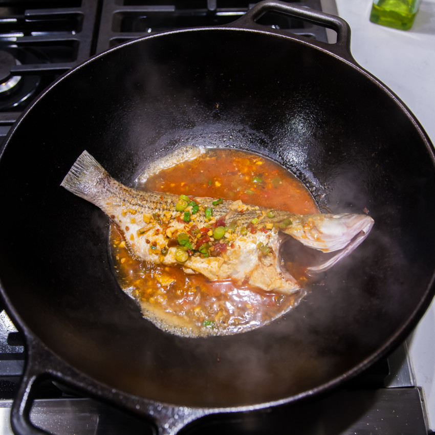 Chili Bean Whole Fish (Striped Bass) - Preparation