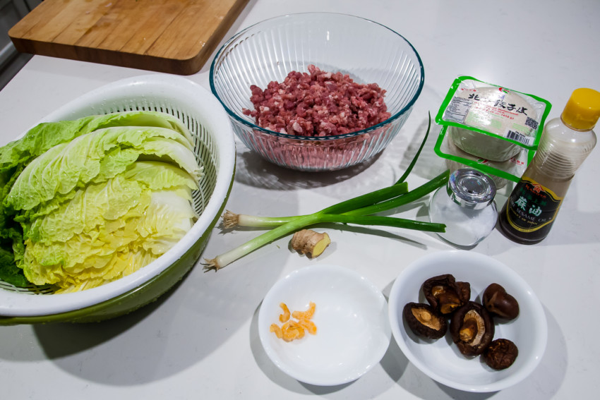 Napa Cabbage Pork Dumplings - Ingredients