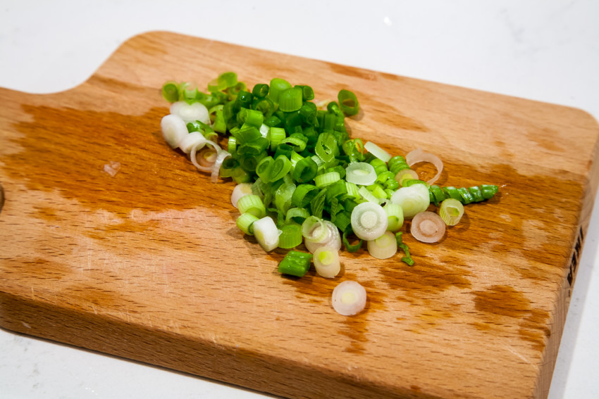 Mushroom Chicken Congee Using Instant Pot - Chopped Green Onions