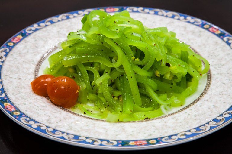 Stem Lettuce Salad - Completed Dish