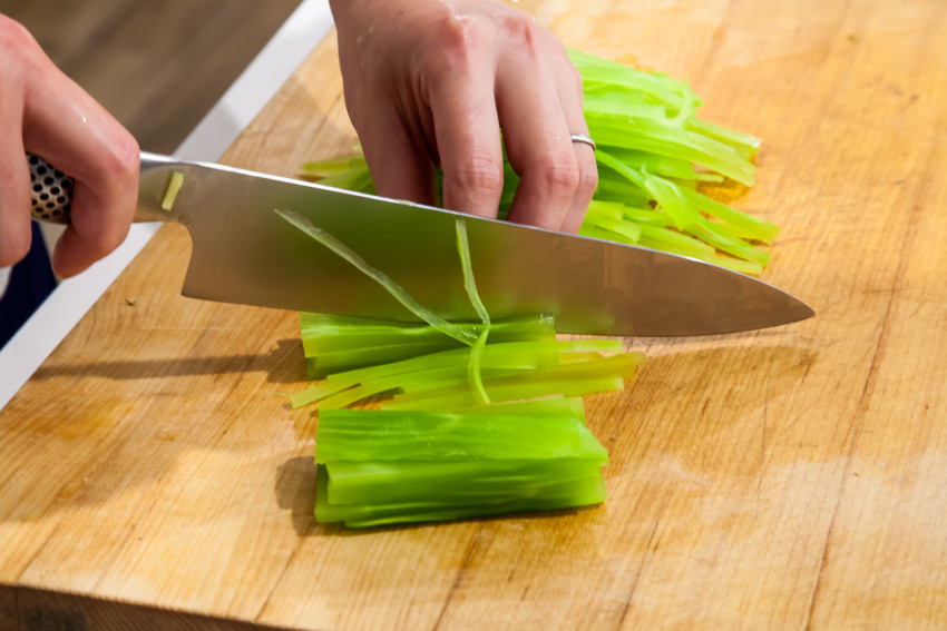 Stem Lettuce Salad - Chopping