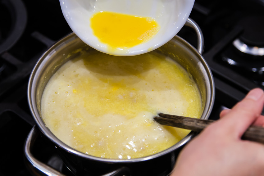 Chicken Corn Egg Drop Soup - preparation
