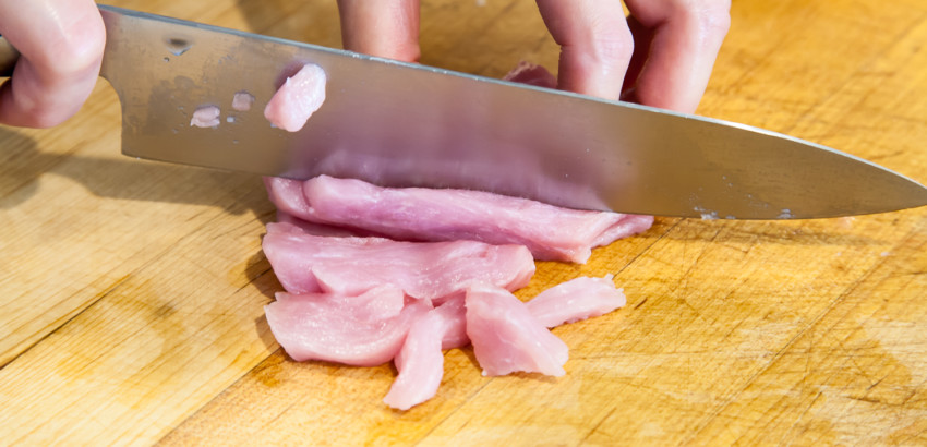Tender Pork Julienne - Cutting