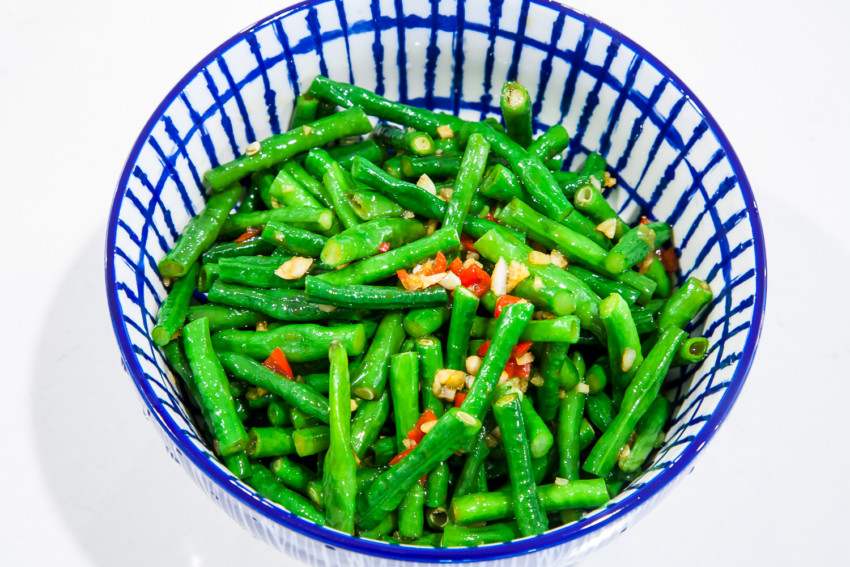 Chinese Long Bean Salad - completed dish