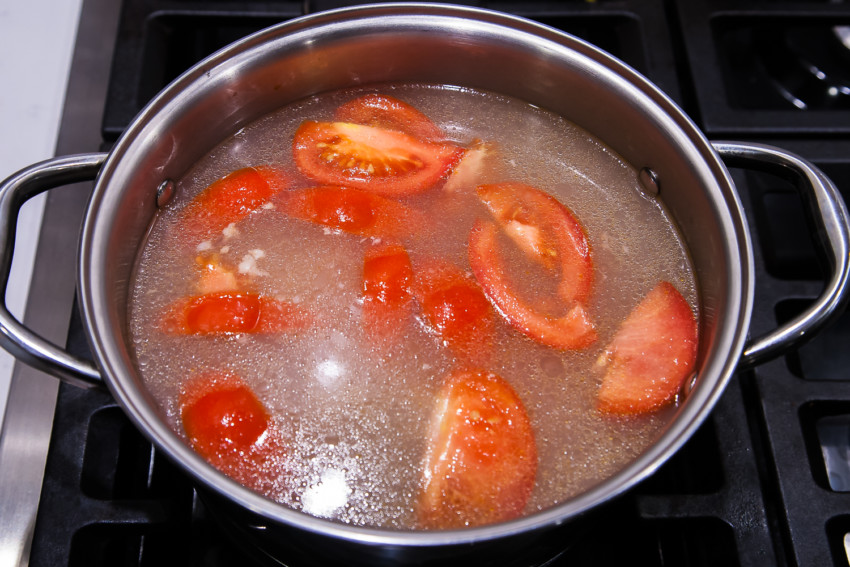 Winter Melon Tomato Pork Bone Soup - preparation