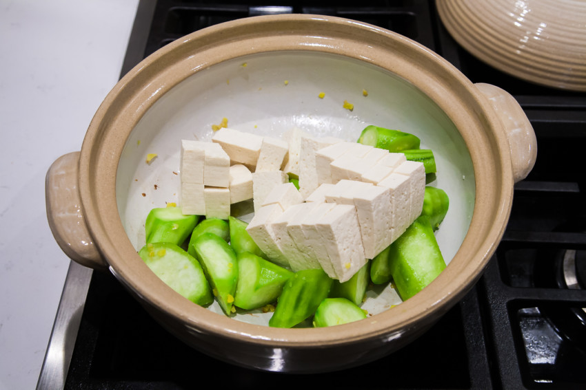 Luffa Fish Fillet Tofu Stew - Preparation