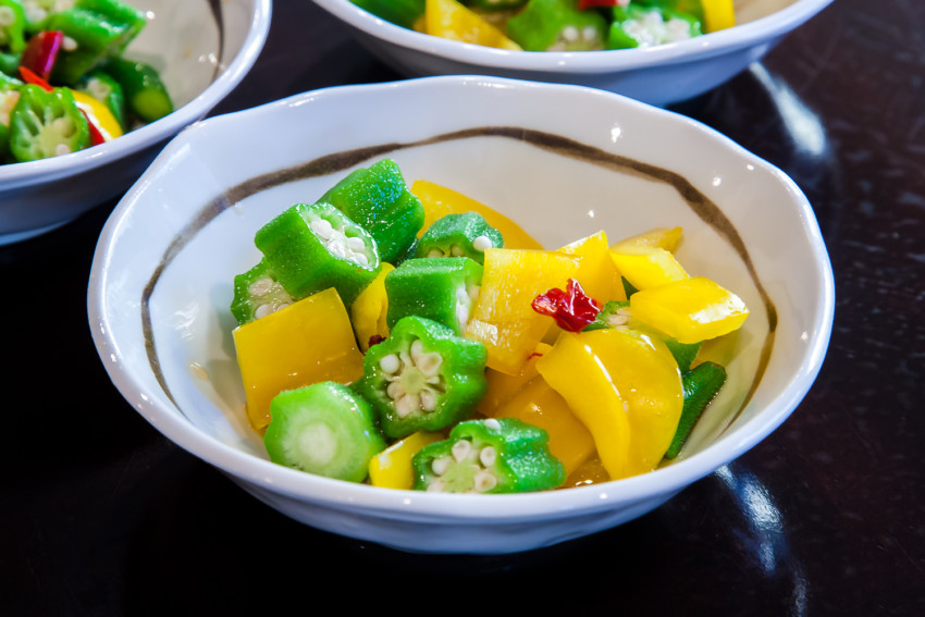 Thai Okra Salad - completed dish
