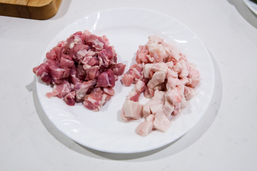 Zha Jiang Mian - Chopping pork