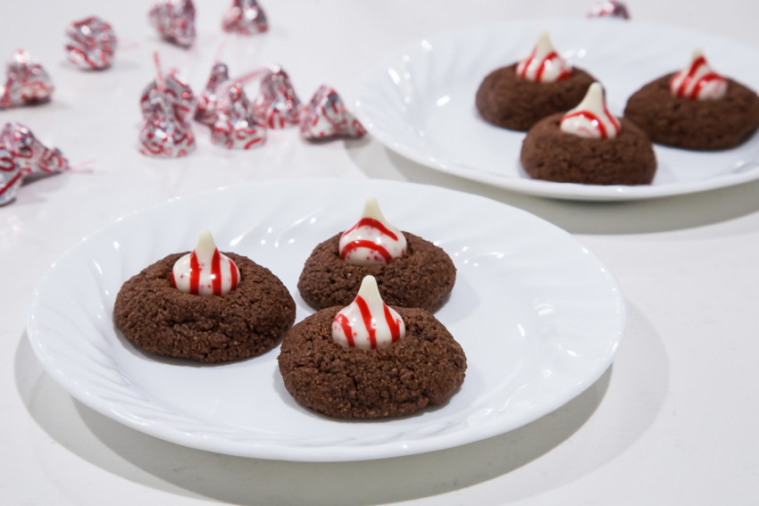 Hershey’s Kiss Candy Cane Chocolate Cookies - completed