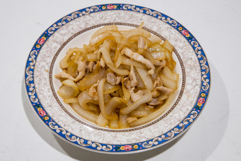 Onions with Pork Julienne - Completed Dish