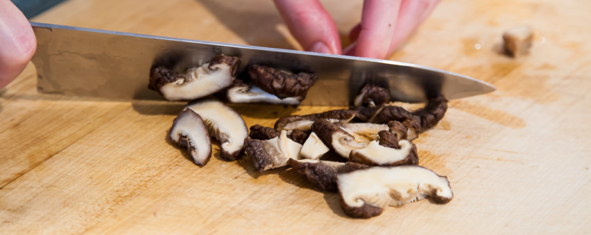 Tofu with Dried Shrimp and Shiitake Mushrooms - chopped mushrooms