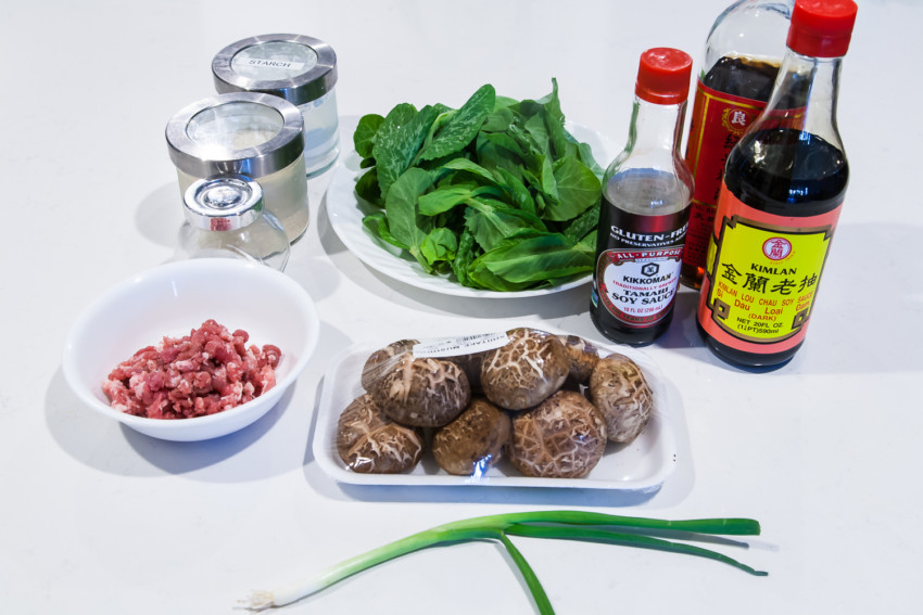 Braised Suffed Shiitake Mushrooms - ingredients