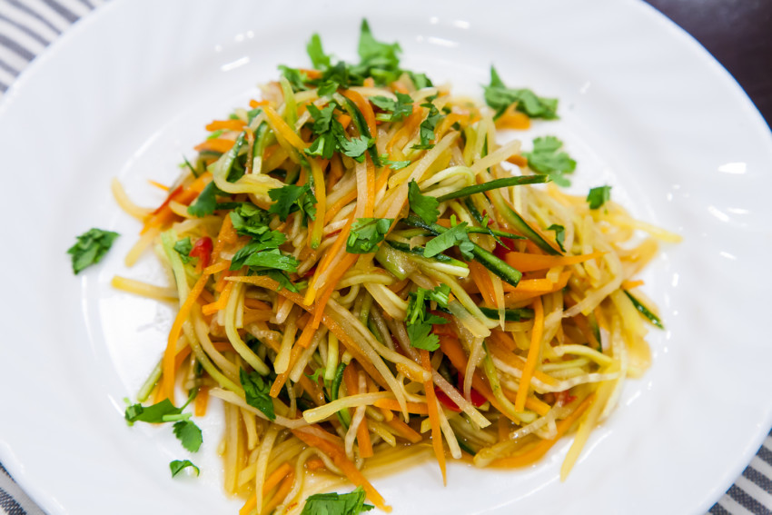 Three-colored Vegetable Julienne Salad - Completed Dish