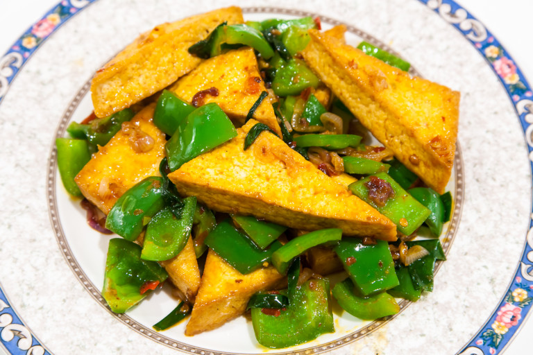 Homestyle Braised Tofu - Completed Dish