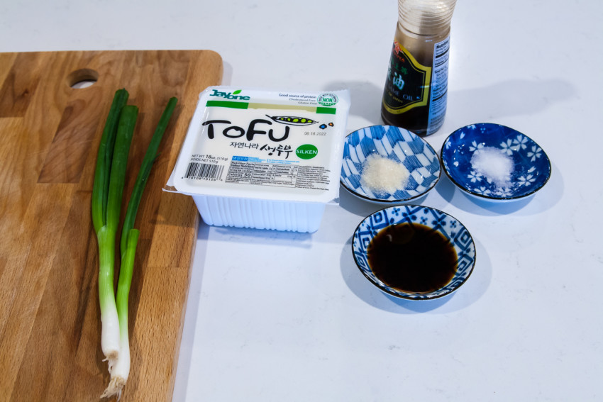 Soft Tofu Green Onion Salad - Ingredients
