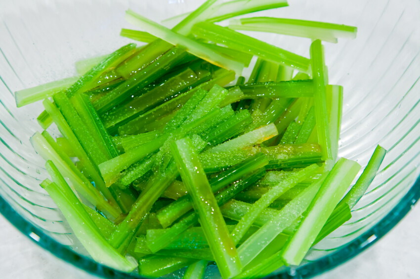 Celery Tofu Salad - Mixing