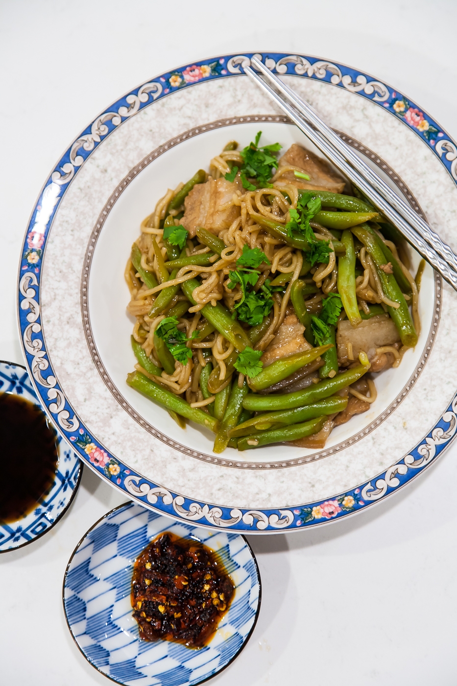 Green Bean Braised Noodles - Completed Dish