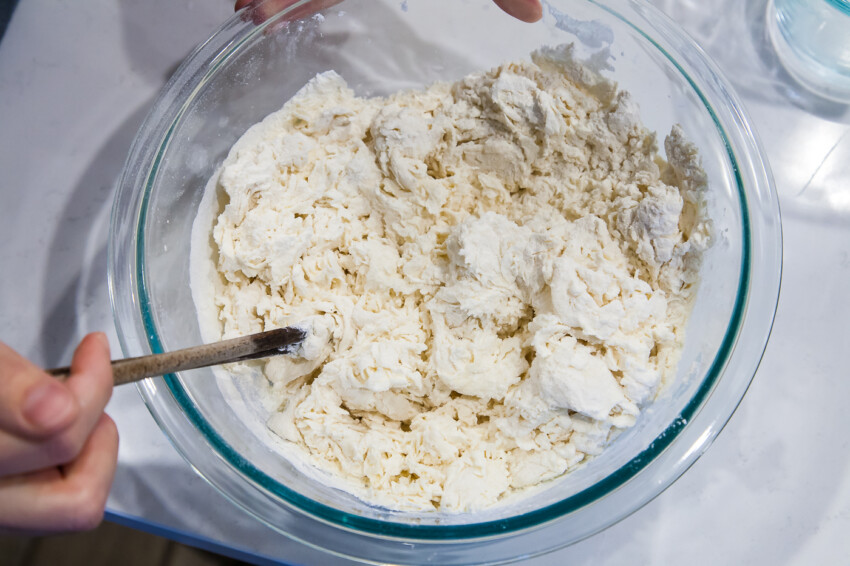 Homemade dumpling wrappers - making dough