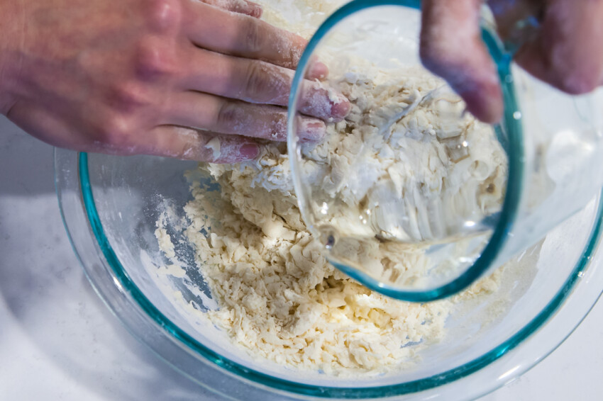 Homemade dumpling wrappers - making dough