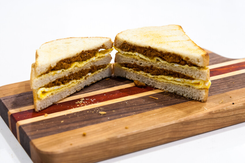 Quick and Easy Pork Floss Breakfast Sandwich - Completed
