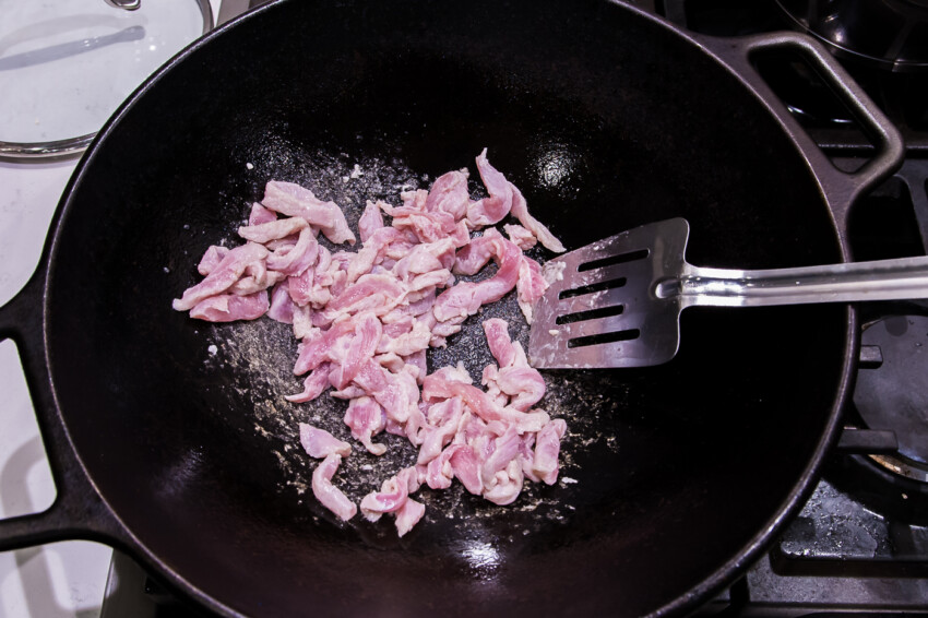 pork julienne preparation