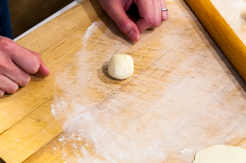 Flour dough ball
