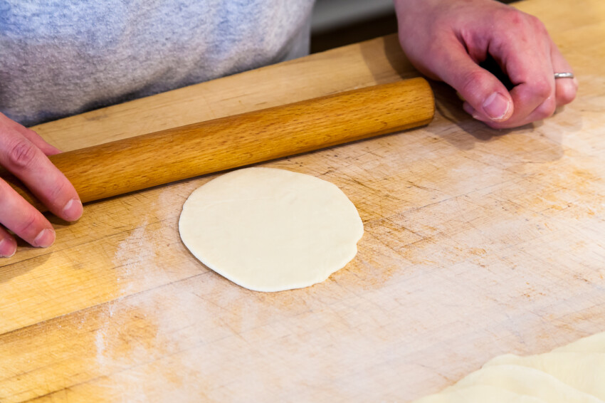 Rolling flour pancake