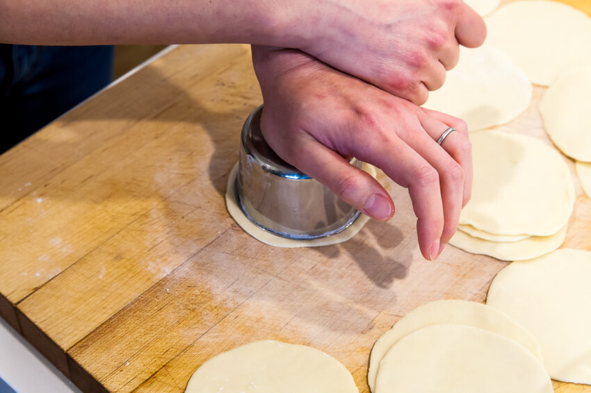 Circular flour pancake