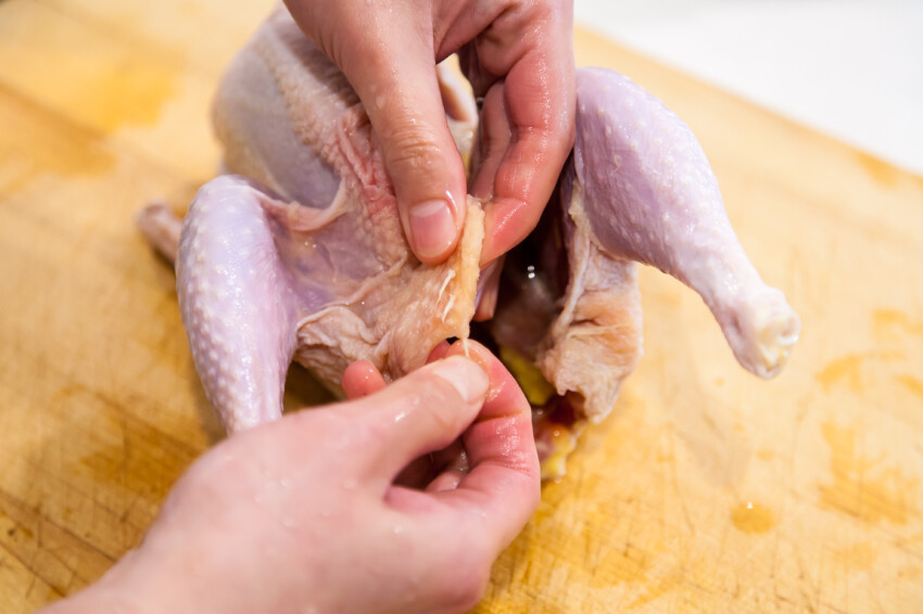Preparing a stewing hen