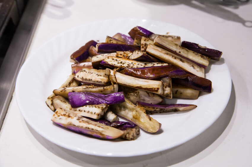 Cooked eggplant