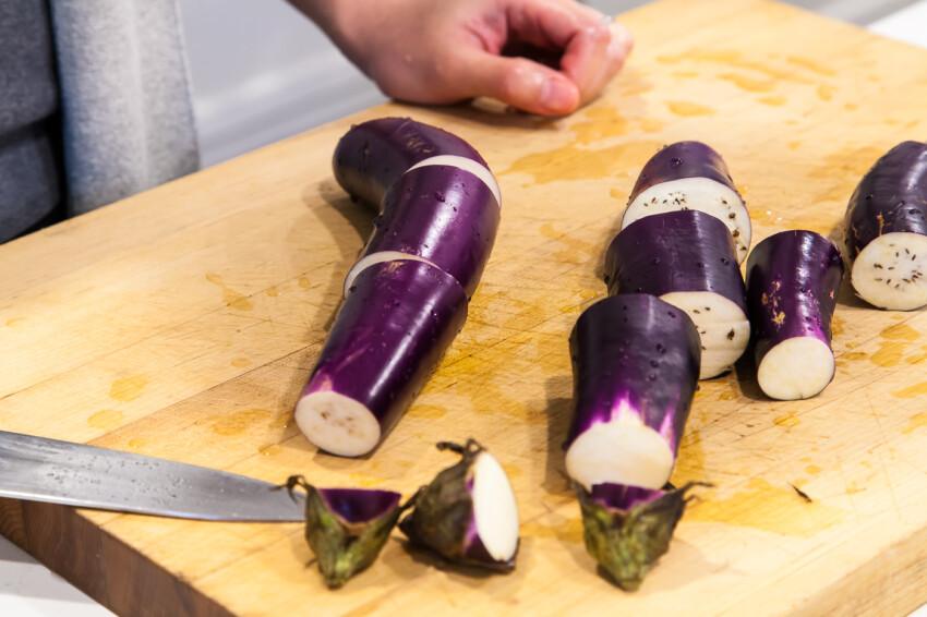 Chopping Eggplant
